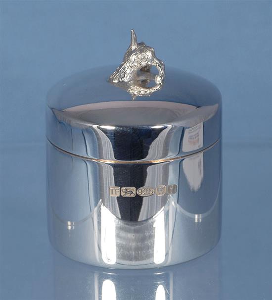 A modern silver novelty trinket box, by Theo Fennell, Height 68mm, Weight 2.9oz/91 grms